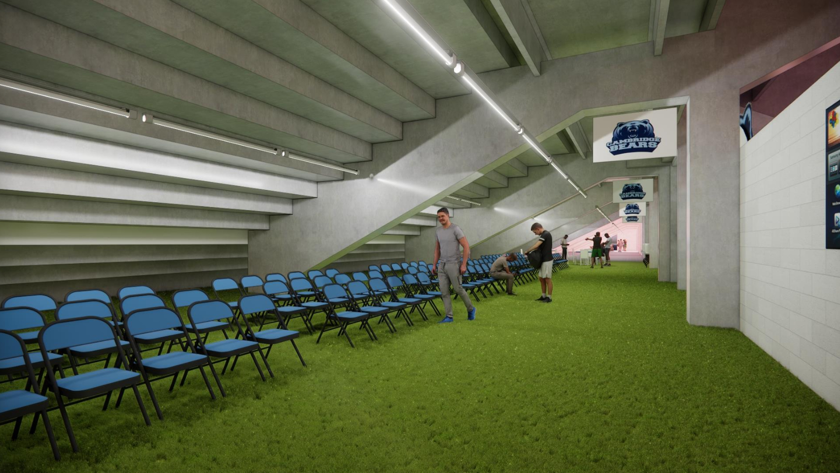 Bear Cave Interior Rendering — Seating Area