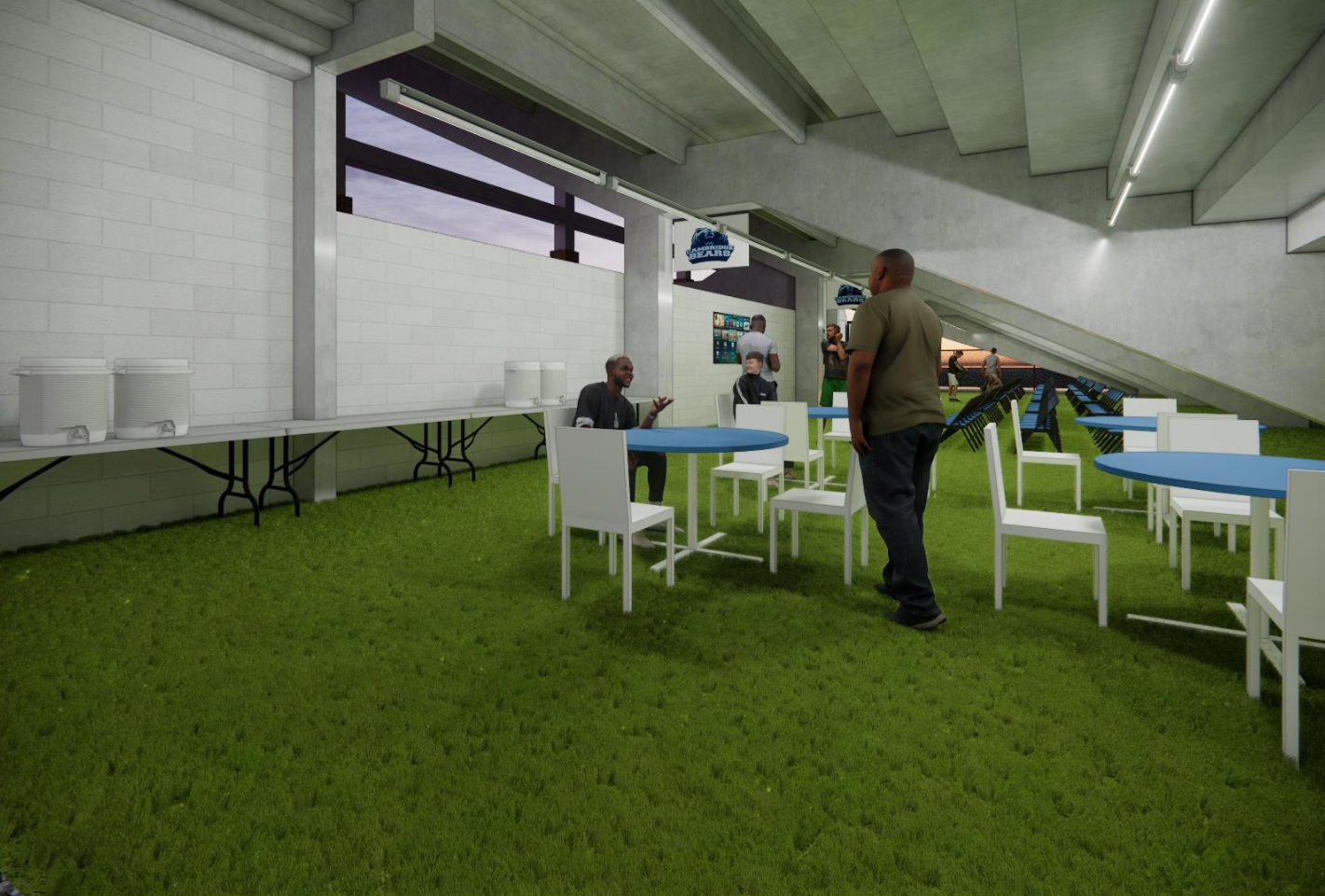 Bear Cave Interior Rendering — Dining Area