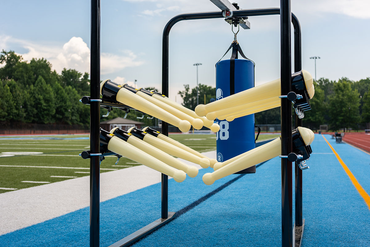 The PowerBlast blocking sled coming together during build day