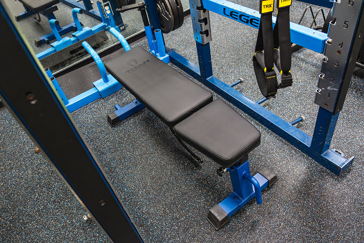 Titan Performance Series bench set up in the Bear weight room